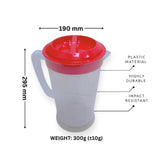 pitcher with red lid